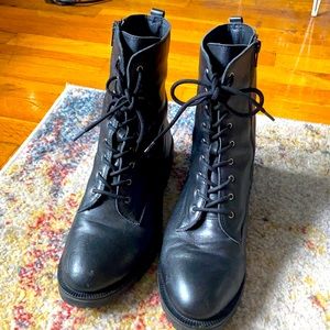 Steve Madden Black Combat Lace Up Ankle Boots